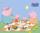 Свинка Пеппа и ее семья сделать пикник